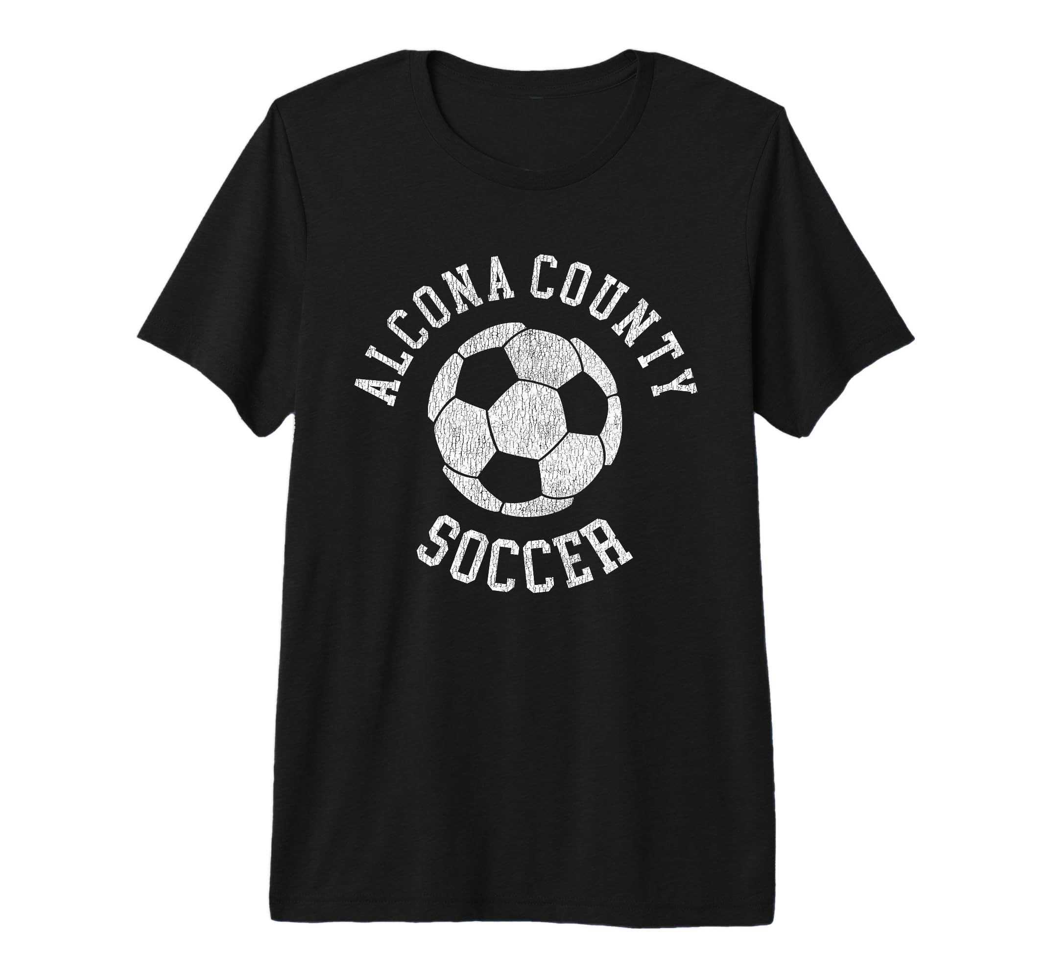 Alcona County Soccer Distressed 90S T-Shirt - Fun Novelty Design Men Women