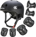 KAMUGO Kids Bike Helmet Set, Toddler Helmet for Ages 2-8 Boys Girls with Sports Protective Gear Set Knee Elbow Wrist Pads for Skateboard Cycling Scooter Rollerblading