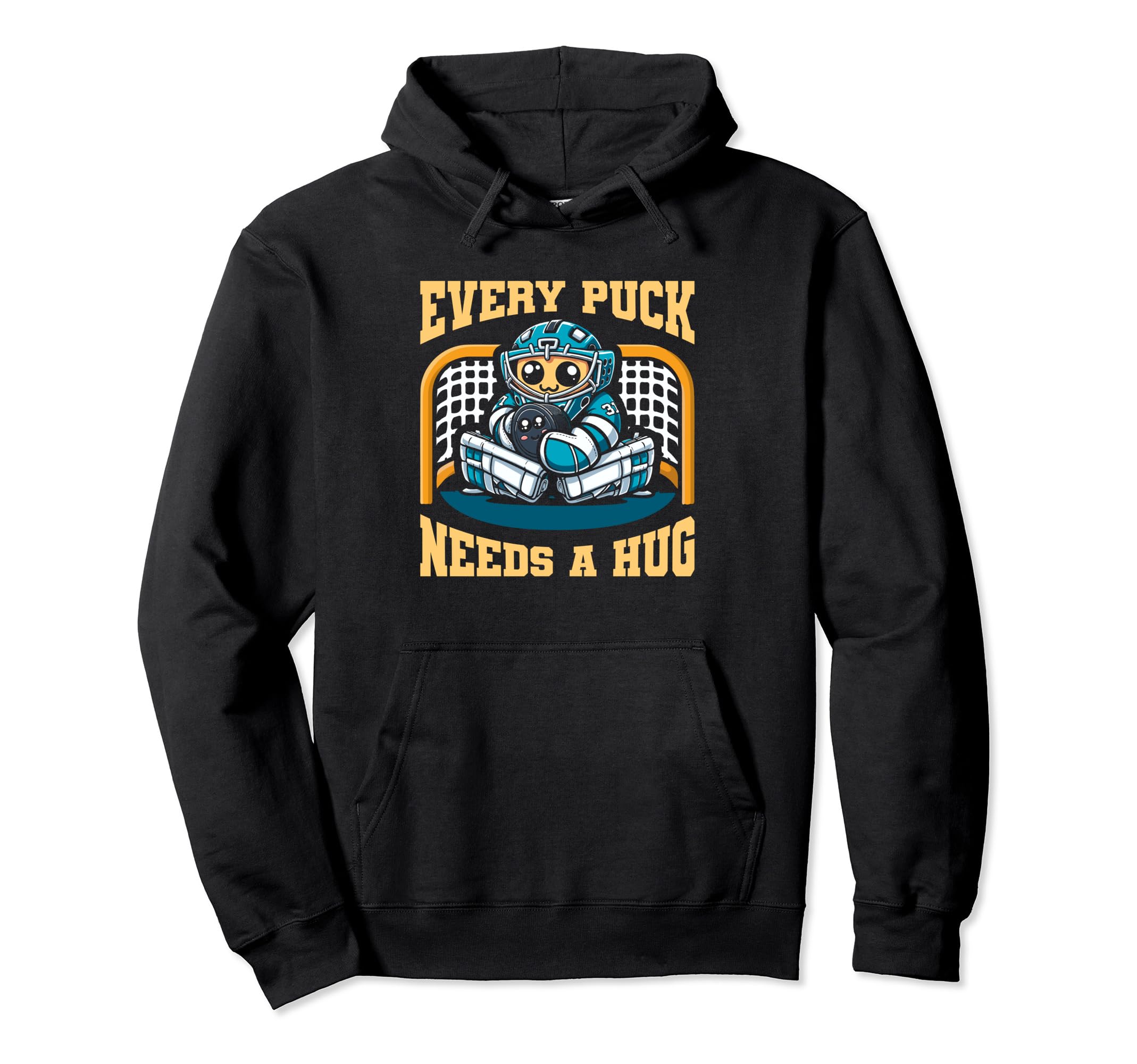 Ice Hockey Goalie Goalkeeper Goalie Puck Hoodie - Streetwear Style Unisex