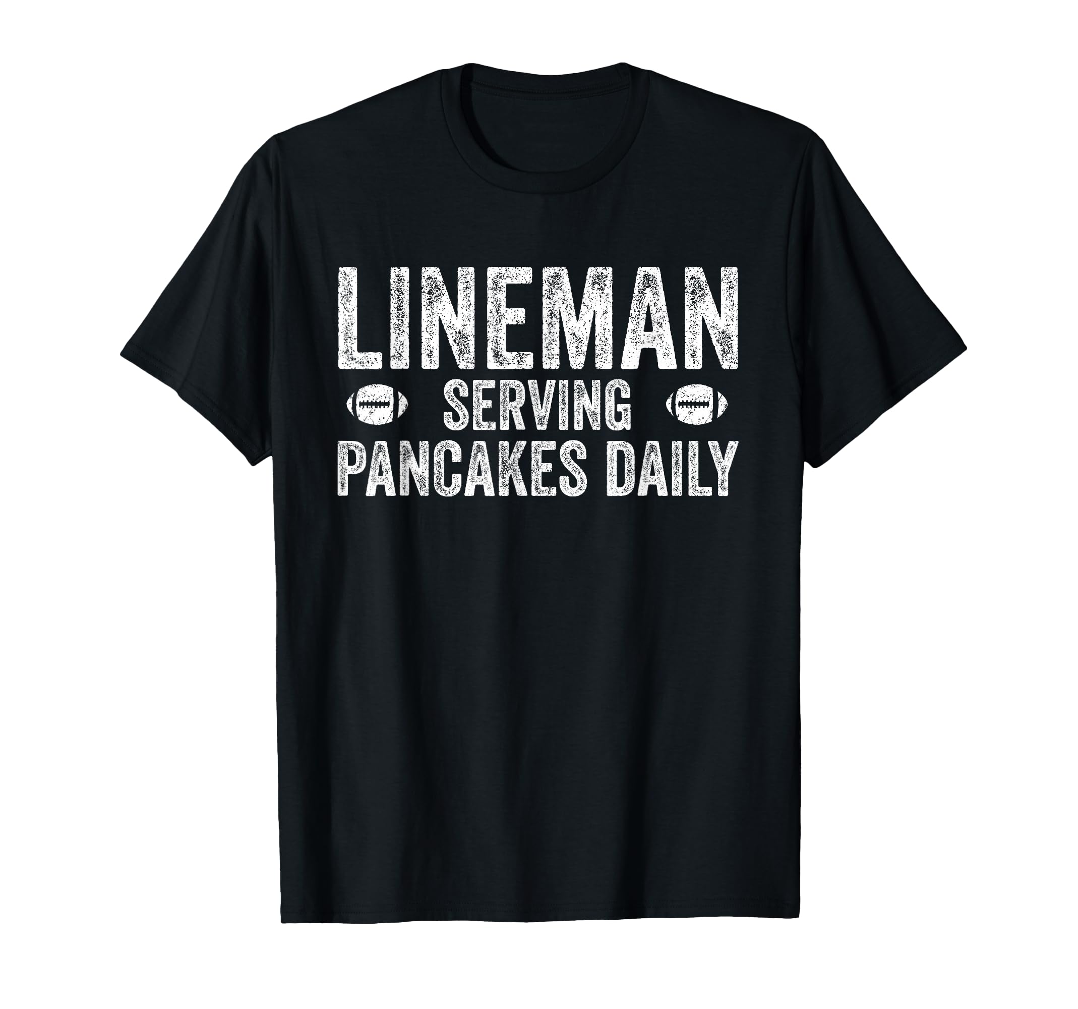 Football Lineman Serving Pancakes T-Shirt - Fun Novelty Design Men Women