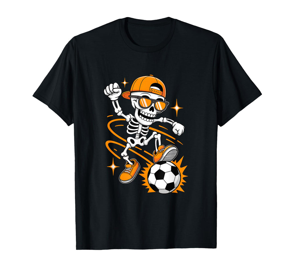 Soccer Halloween Skeleton Funny T-Shirt - Custom Art Print for Adults