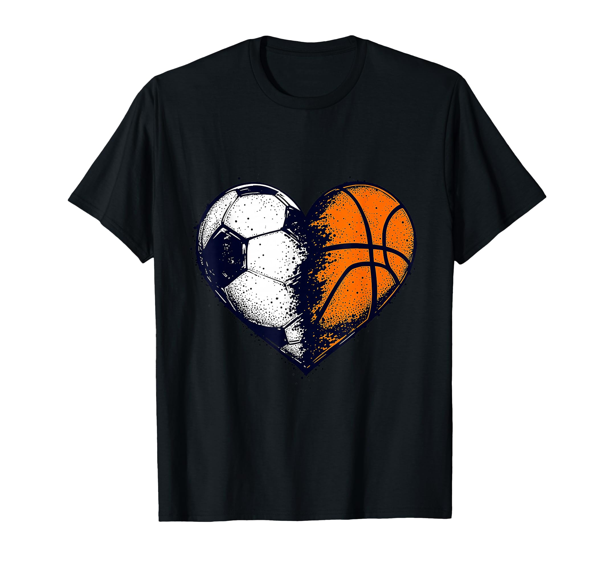 Soccer Basketball Heart Sports Fans Graph T-Shirt - Trendy Graphic Unisex