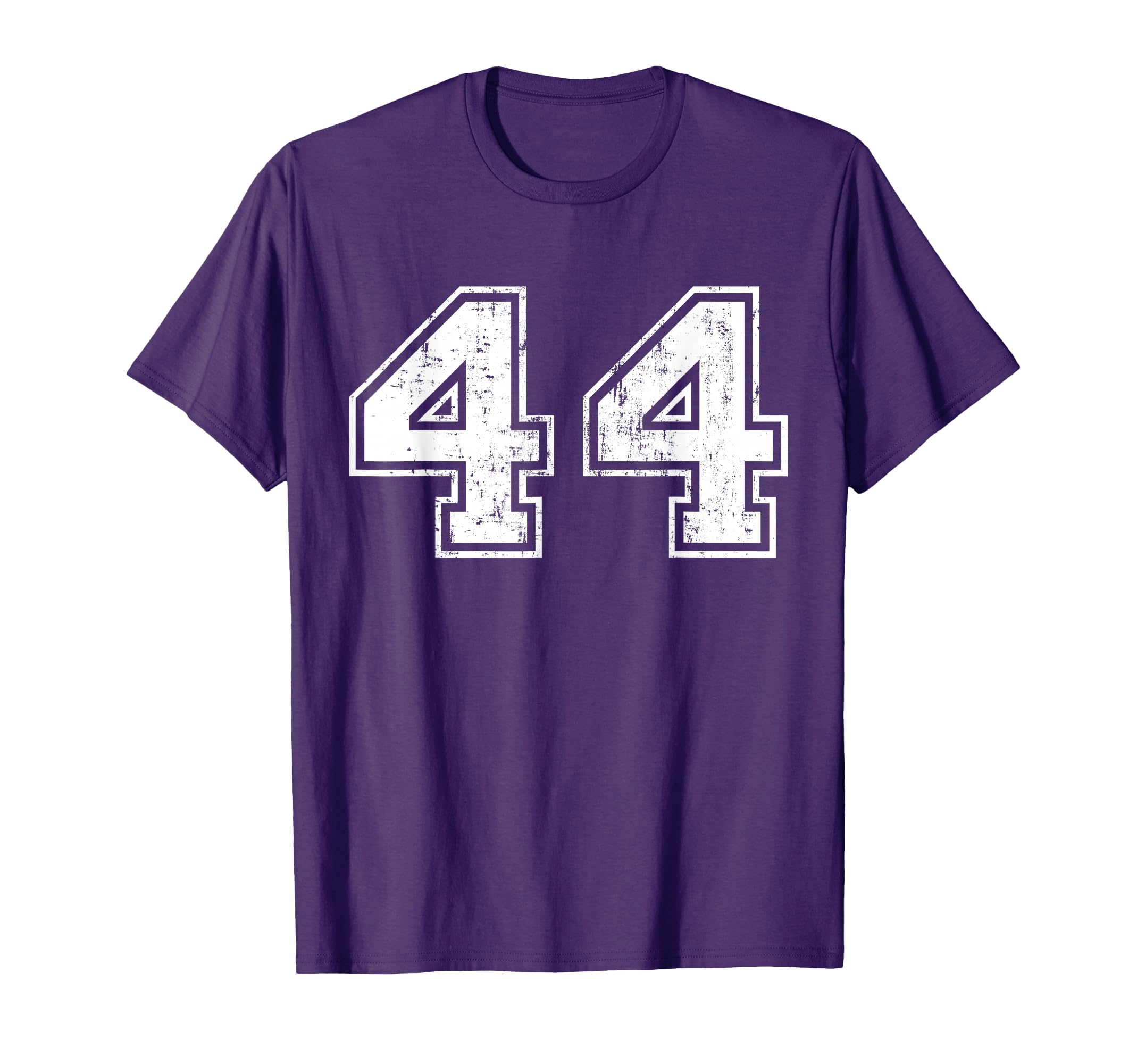 Number 44 Forty Four Distressed T-Shirt - Casual Everyday Wear Men Women