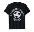 Des Moines County Soccer Distressed 90S T-Shirt - Fun Novelty Design Unisex