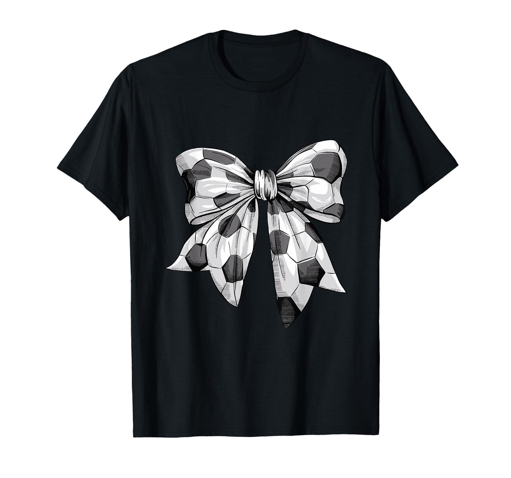 Coquette Bow Soccer Ball Mom Life Game T-Shirt - Minimalist Print Unisex