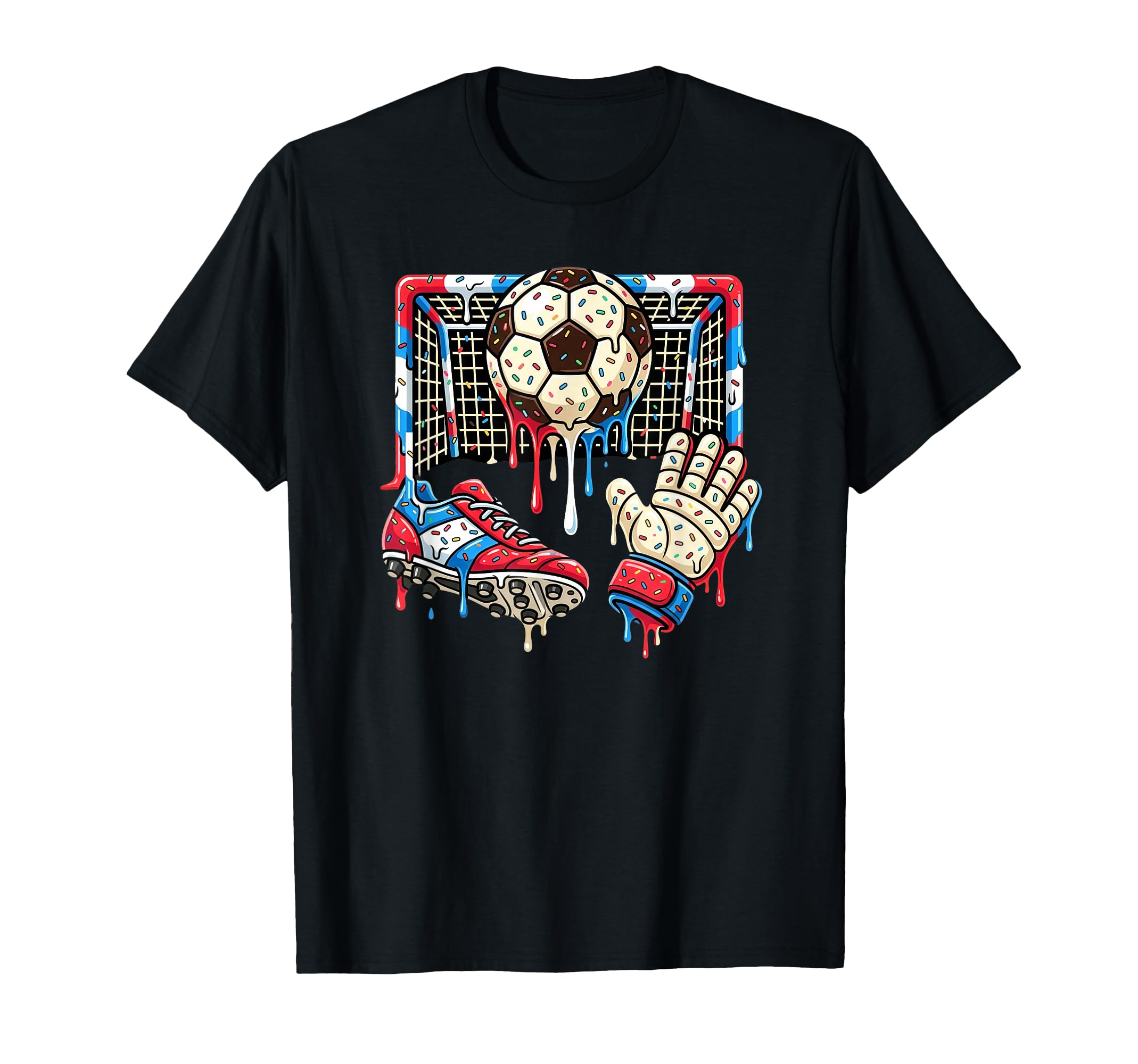Soccer Drip Ball Cleat Boot Goalkeeper T-Shirt - Fun Novelty Design Unisex