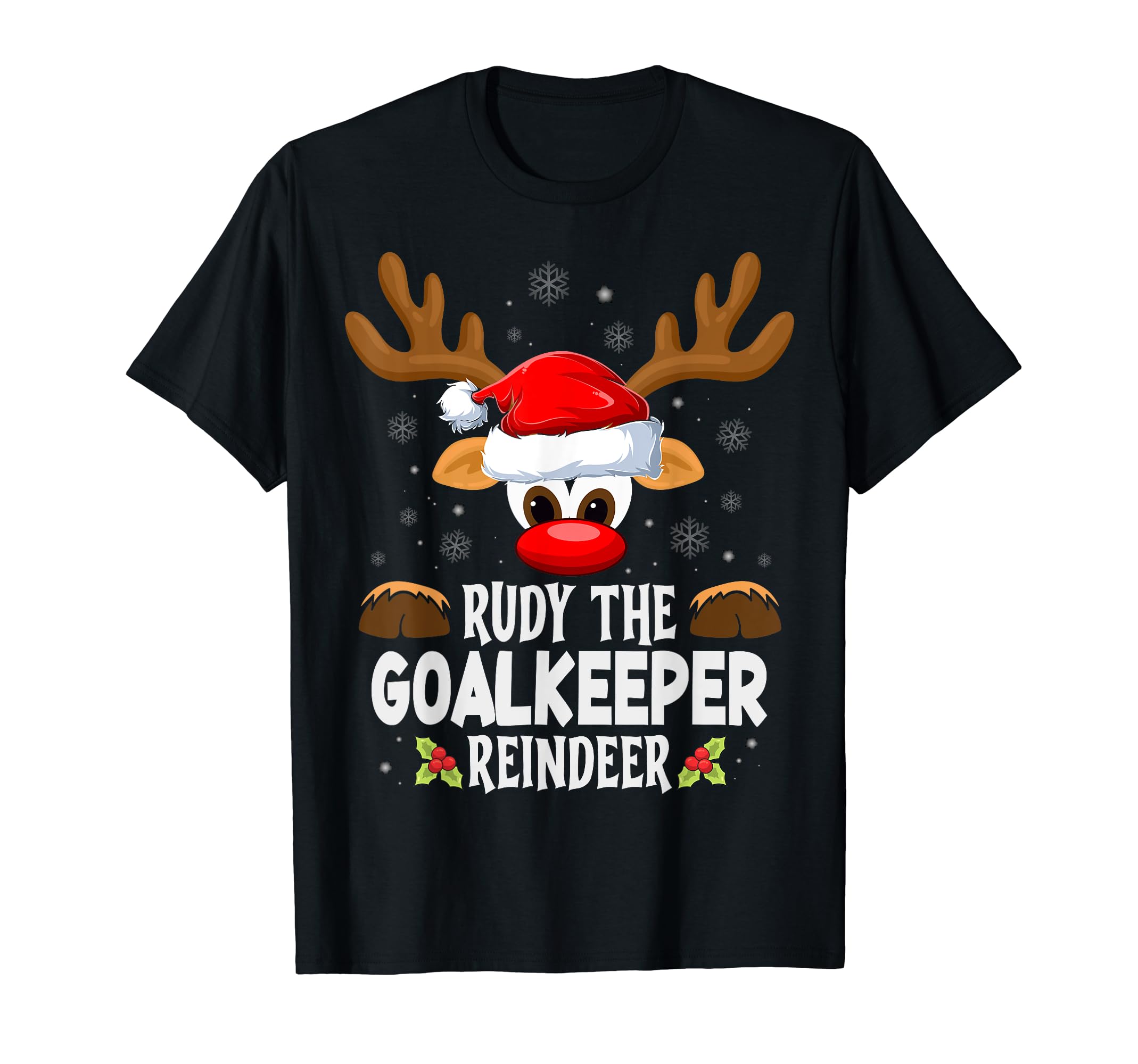 Family Rudy Goalkeeper Reindeer Pjs T-Shirt - Novelty Apparel Unisex