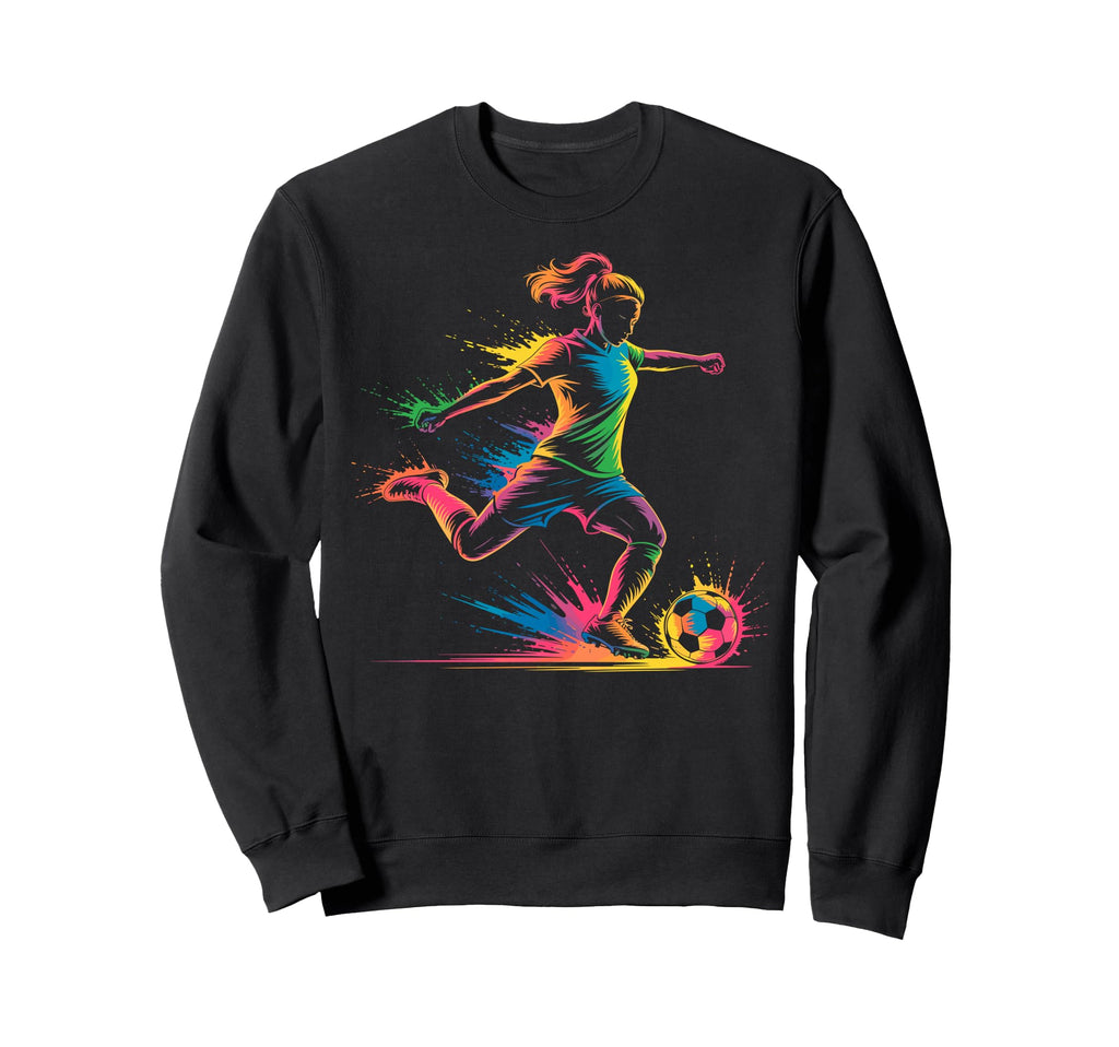 Colorful Funny Soccer Player Fan Sweatshirt - Fun Novelty Design Men Women