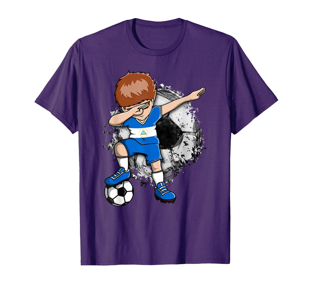 Dabbing Soccer Nicaragua Jersey T-Shirt - Novelty Apparel Men Women