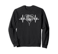 Heartbeat Soccer Heart Line Pulse Sweatshirt - Graphic Print Men Women