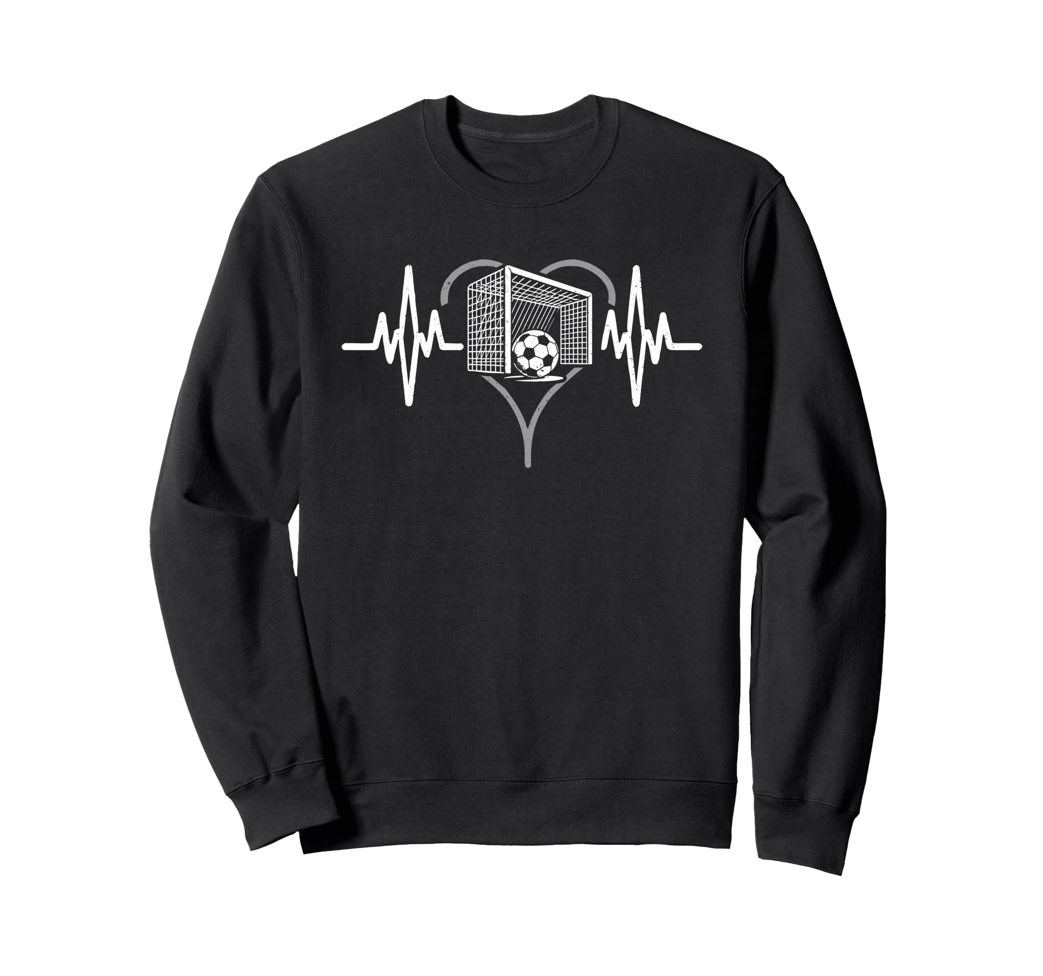 Heartbeat Soccer Heart Line Pulse Sweatshirt - Graphic Print Men Women