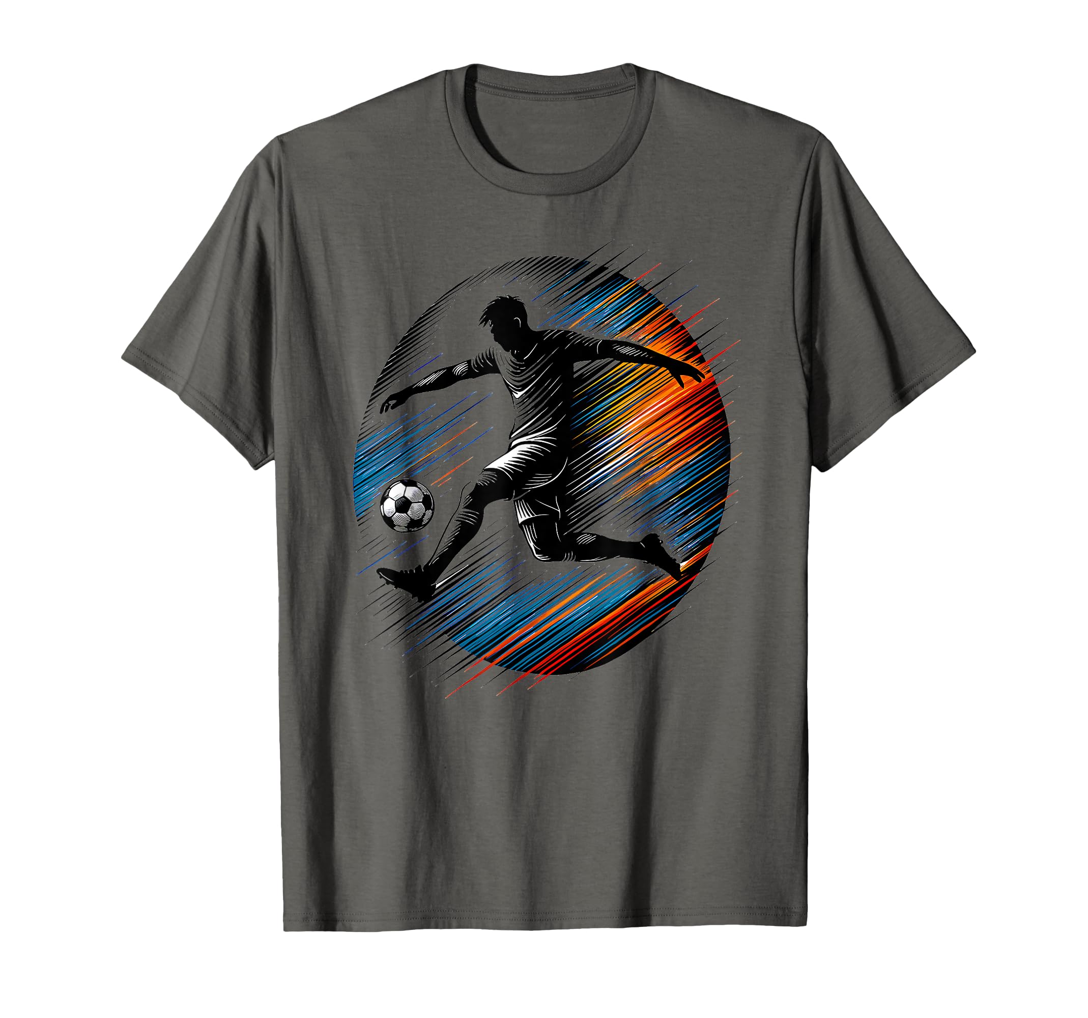 Soccer Player Jump Kick Speed Line Motion T-Shirt - Unique Graphic Unisex