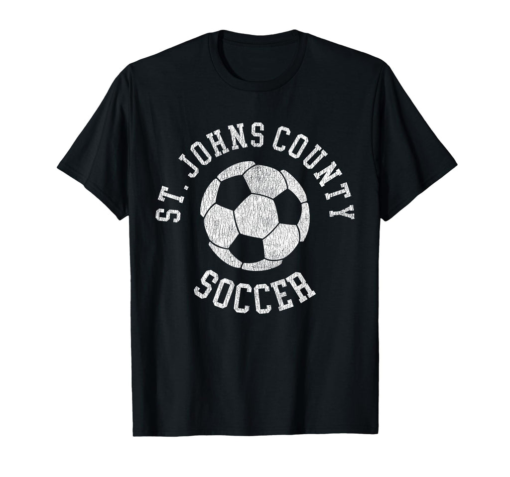 St Johns County Soccer Distressed 90S T-Shirt - Trendy Graphic Men Women