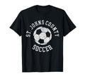 St Johns County Soccer Distressed 90S T-Shirt - Graphic Print Unisex