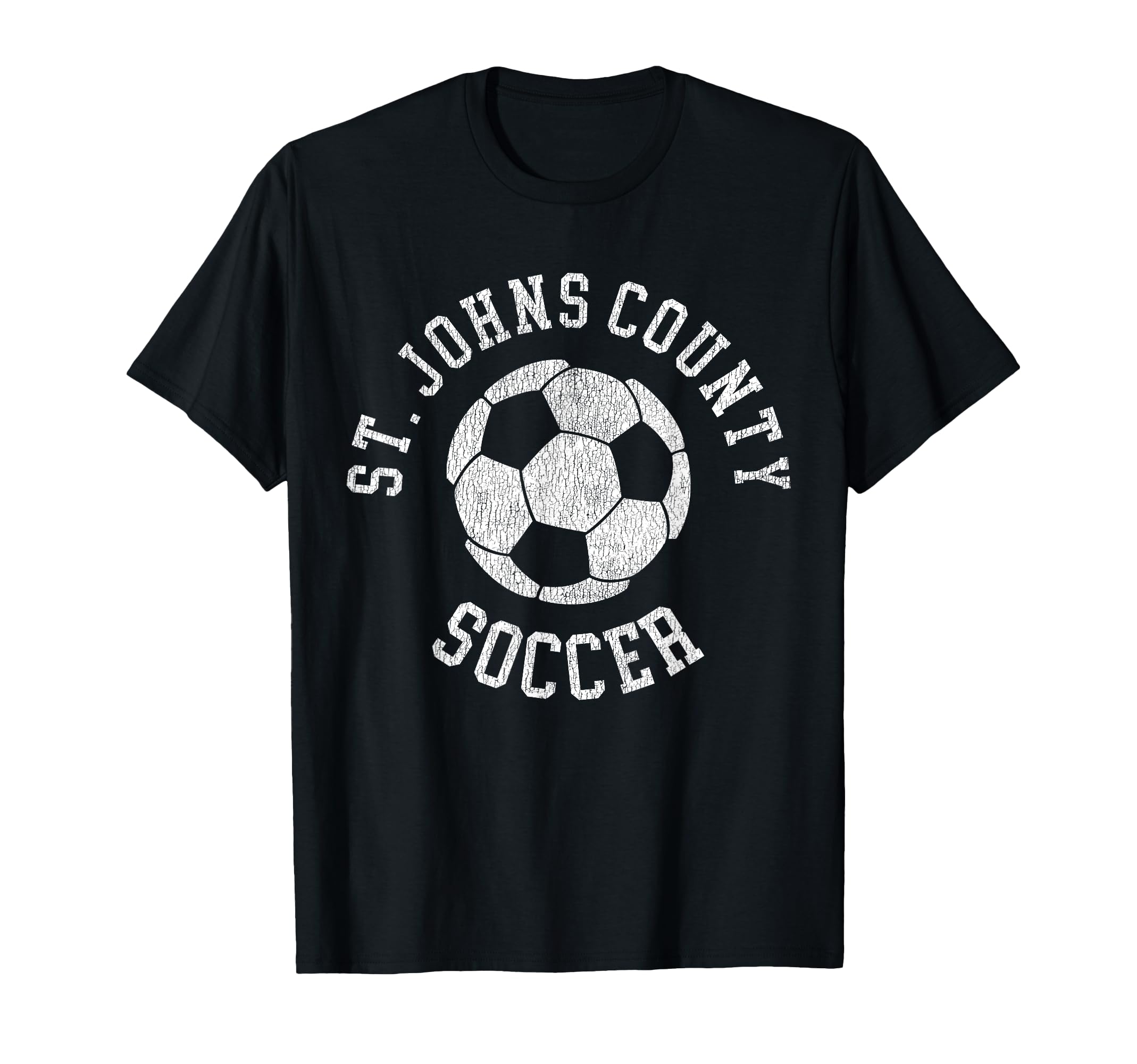 St Johns County Soccer Distressed 90S T-Shirt - Graphic Print Unisex