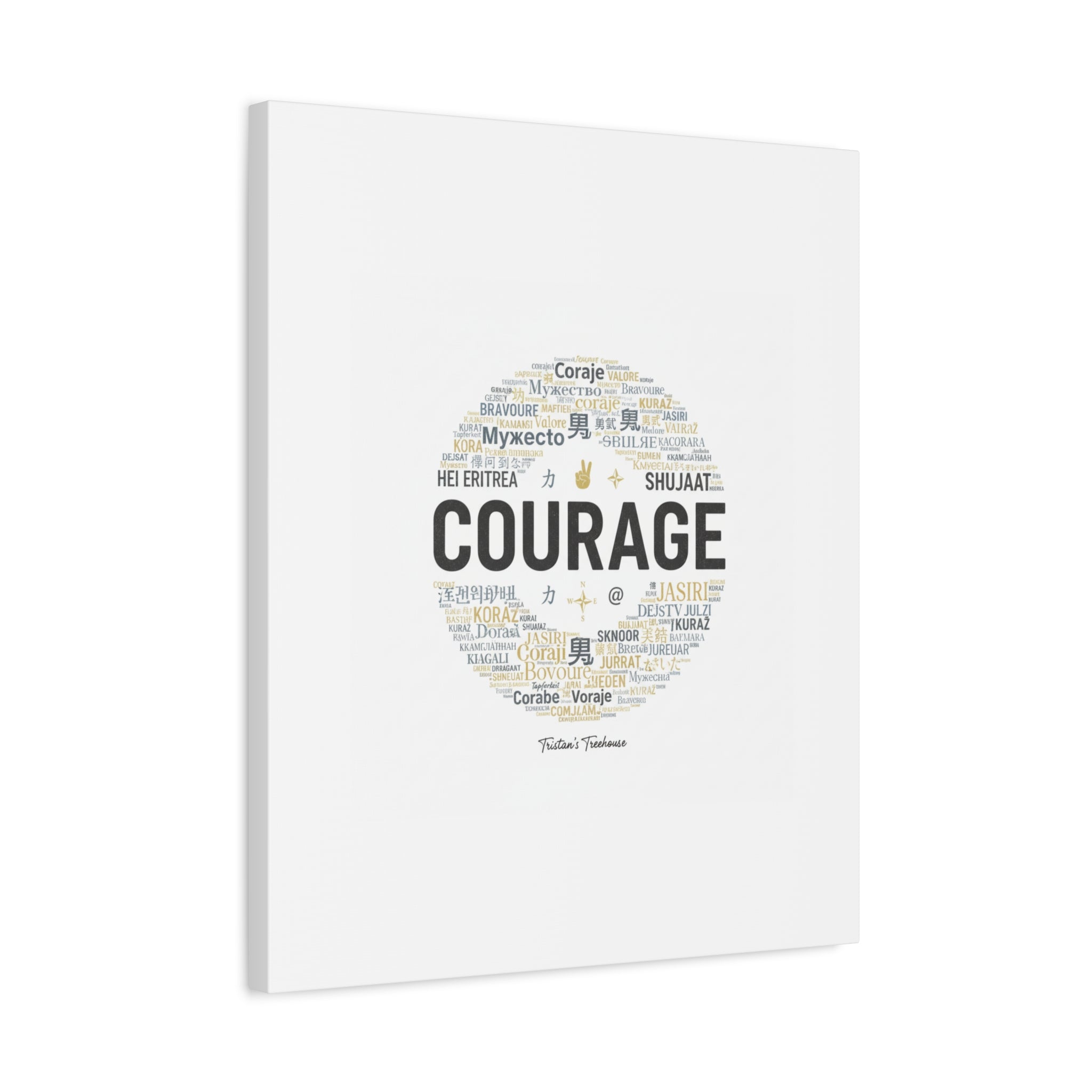 Courage Word Cloud Canvas | Fresh-Start Minimalism art print