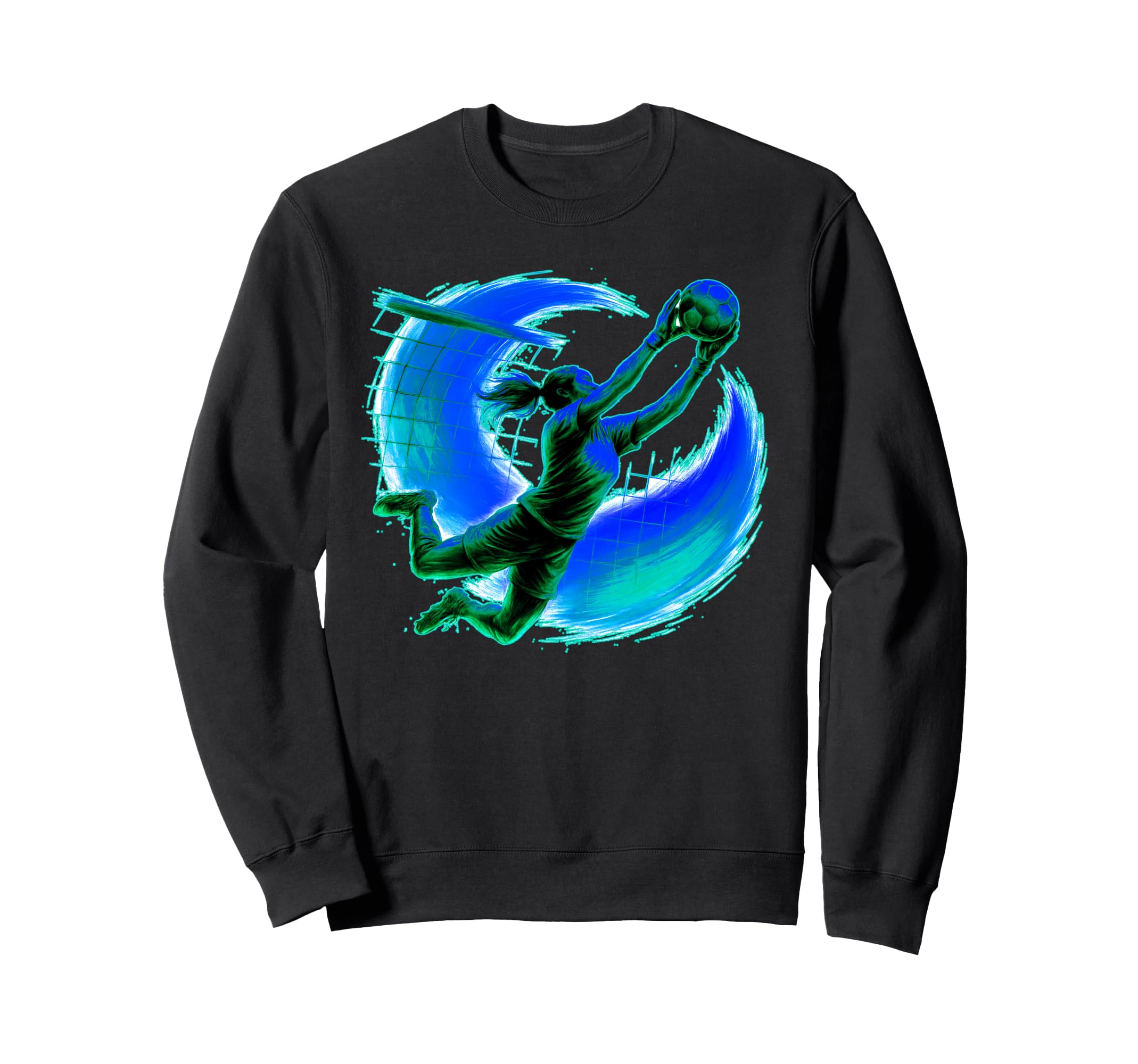 Intense Soccer Save Athletic Goal Sweatshirt - Trendy Graphic for Adults