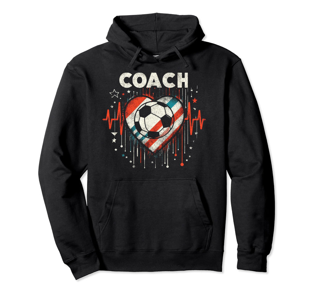 Soccer Coach Training Heart Beat Hoodie - Trendy Graphic for Adults