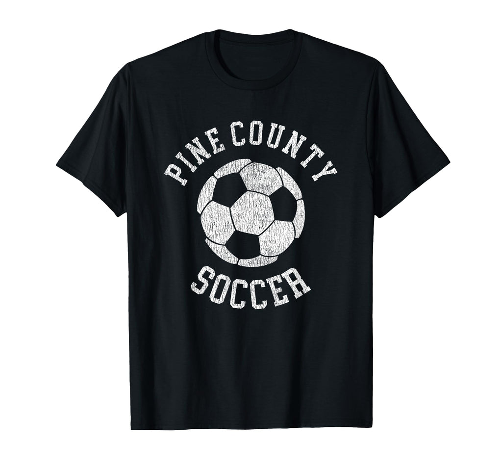 Pine County Soccer Distressed 90S T-Shirt - Minimalist Print Unisex