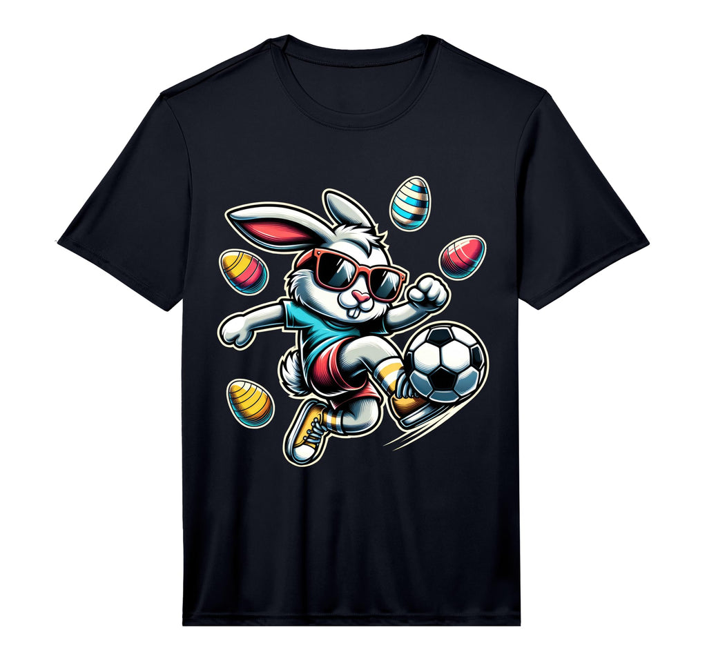 Happy Easter Soccer Easter Bunny T-Shirt - Casual Everyday Wear Unisex