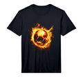 Mens Football Fire Burning Fierce T-Shirt - Streetwear Style for Adults