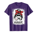 Bleached Gigi Life Soccer Messy Bun T-Shirt - Minimalist Print for Adults
