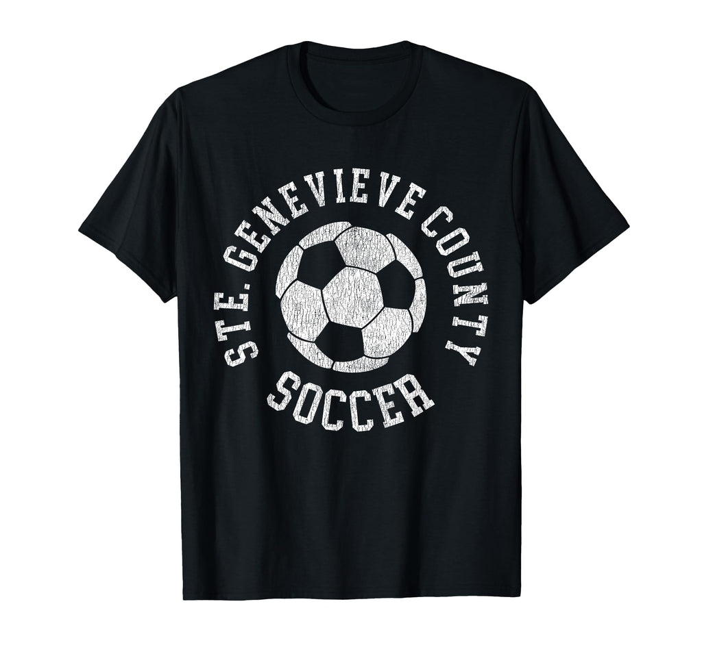 Ste Genevieve County Soccer Distressed 90S T-Shirt - Unique Graphic Unisex