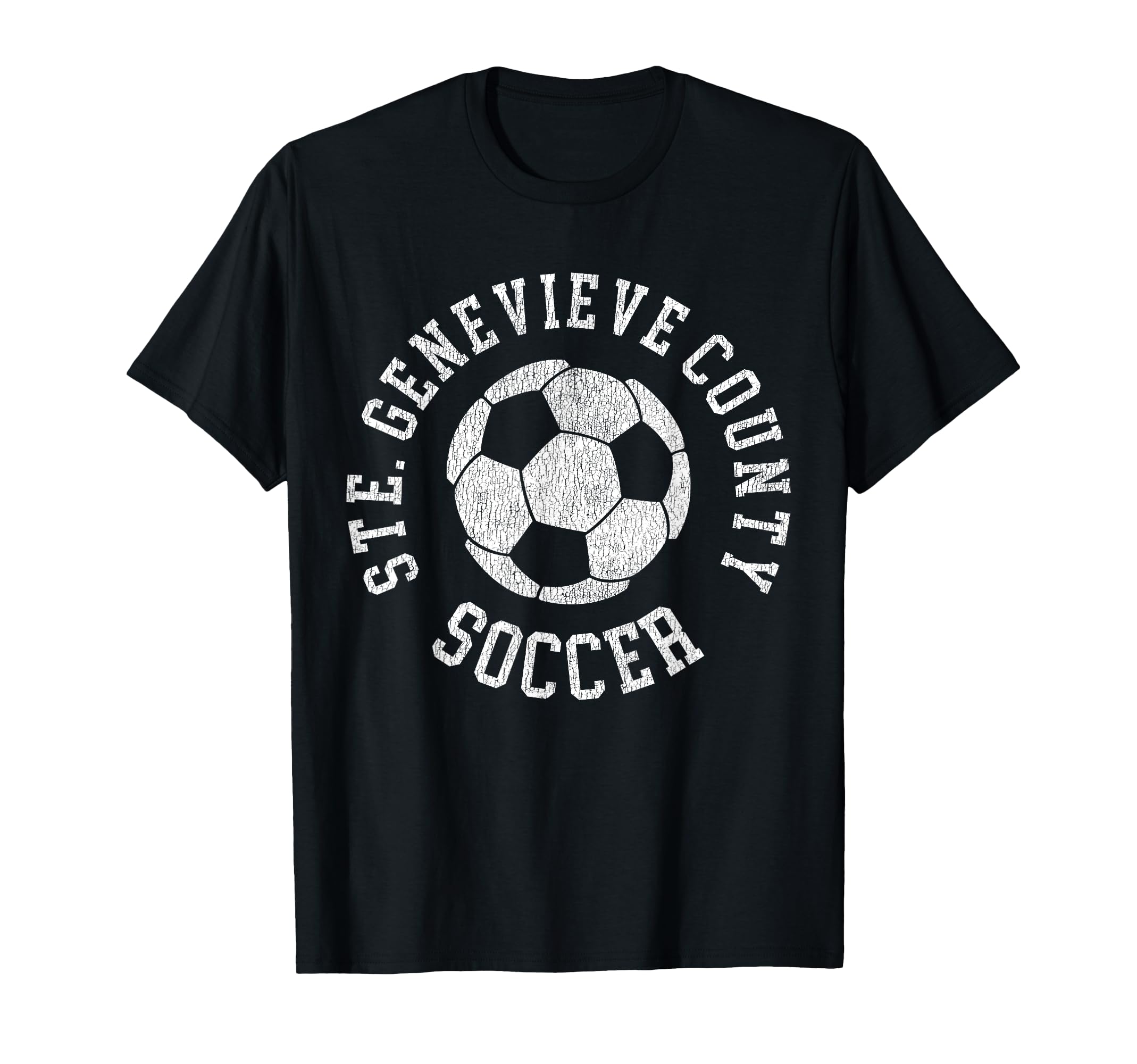 Ste Genevieve County Soccer Distressed 90S T-Shirt - Unique Graphic Unisex