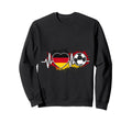 Germany Flag Heart Soccer Ball Sweatshirt - Novelty Apparel Unisex