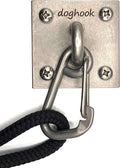 Canine Hitch- Secure Dog Leash Parking Indoor- Outdoor Wall Hook with EZ Clip - Tie Out Stainless Steel - Practical Lead Management for Home & Business