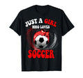 Funny Groovy Just Who Loves Soccer Womens T-Shirt - Novelty Apparel Unisex