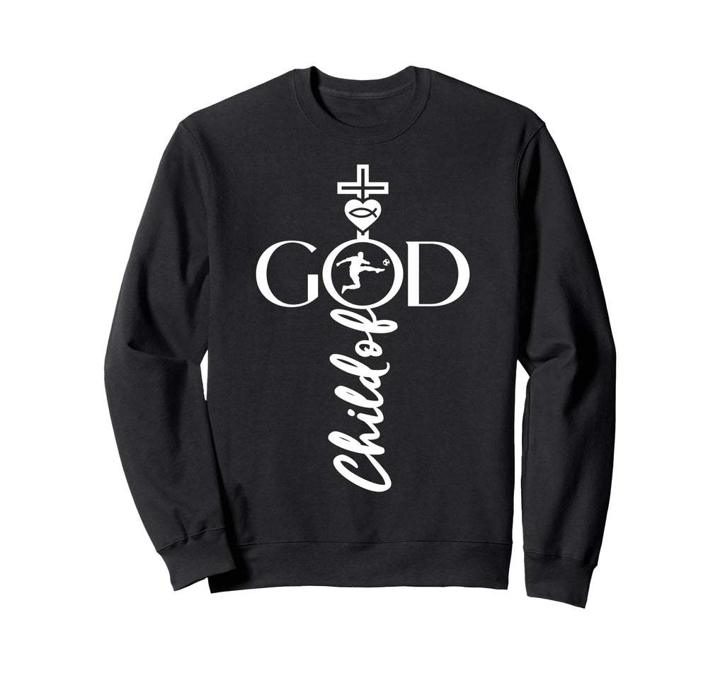 Religious Jesus Soccer Child God Soccer Sweatshirt - Novelty Apparel Unisex