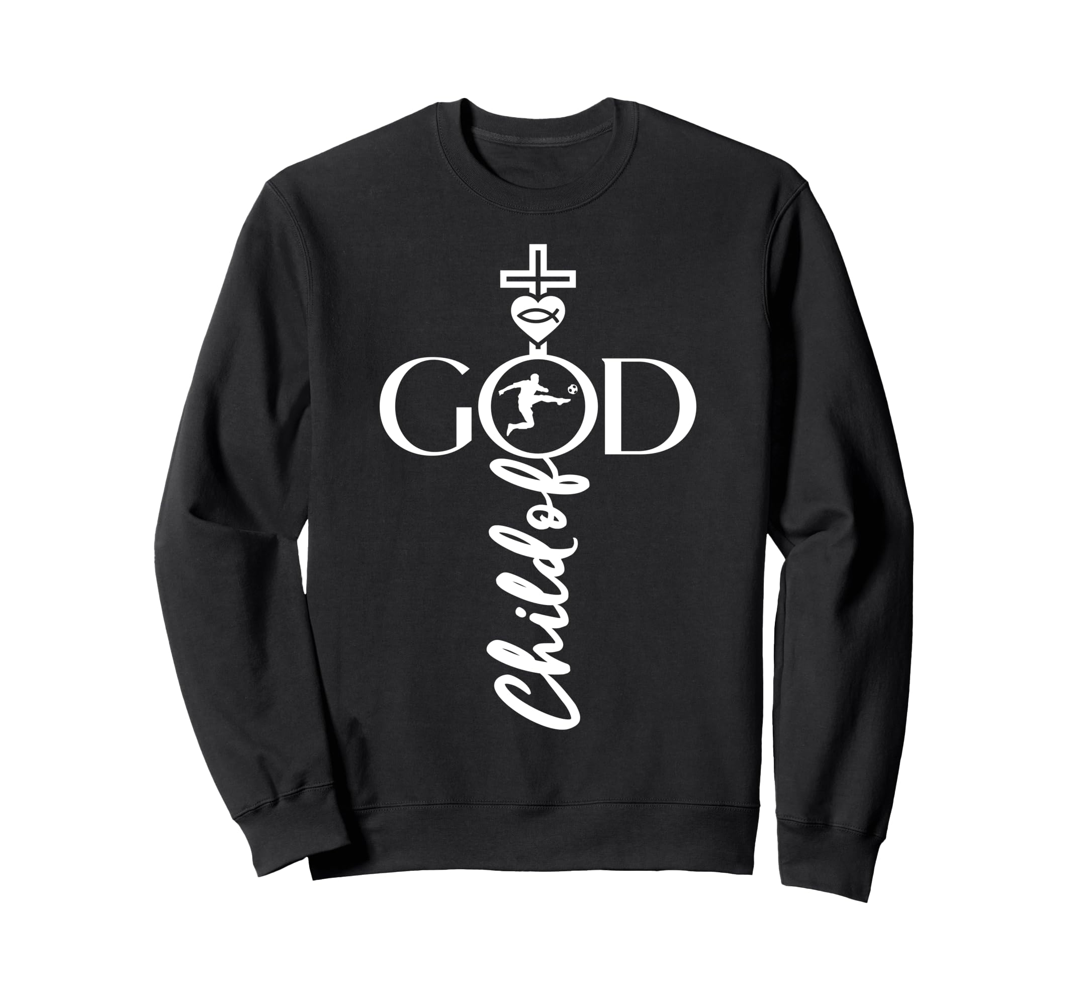 Religious Jesus Soccer Child God Soccer Sweatshirt - Novelty Apparel Unisex