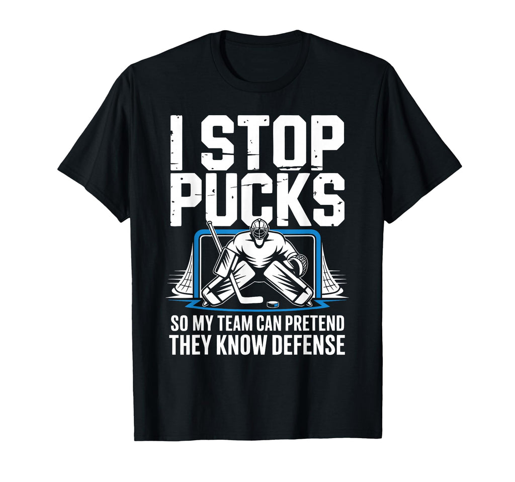 Funny Ice Hockey Goalkeeper T-Shirt - Casual Everyday Wear Men Women
