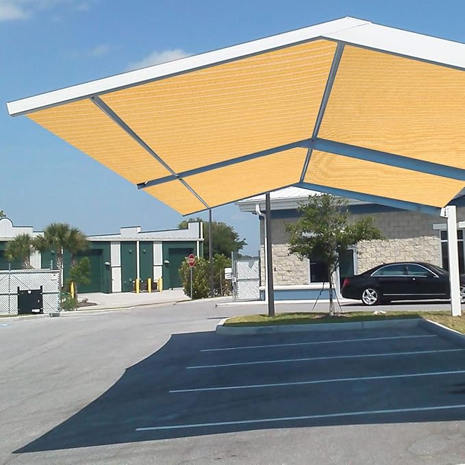 Eden's Decor Straight Flat-Edged Sun Shade Sail Rectangular 8' x 19' Wheat UV-Blocking Outdoor Canopy Fabric Cloth Awning for Pergola Patio Garden Backyard Custom Size