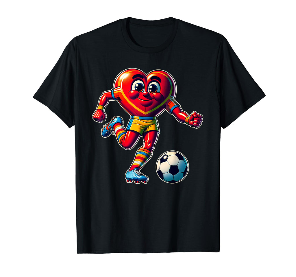 Valentines Day Heart Soccer Player T-Shirt - Streetwear Style Unisex
