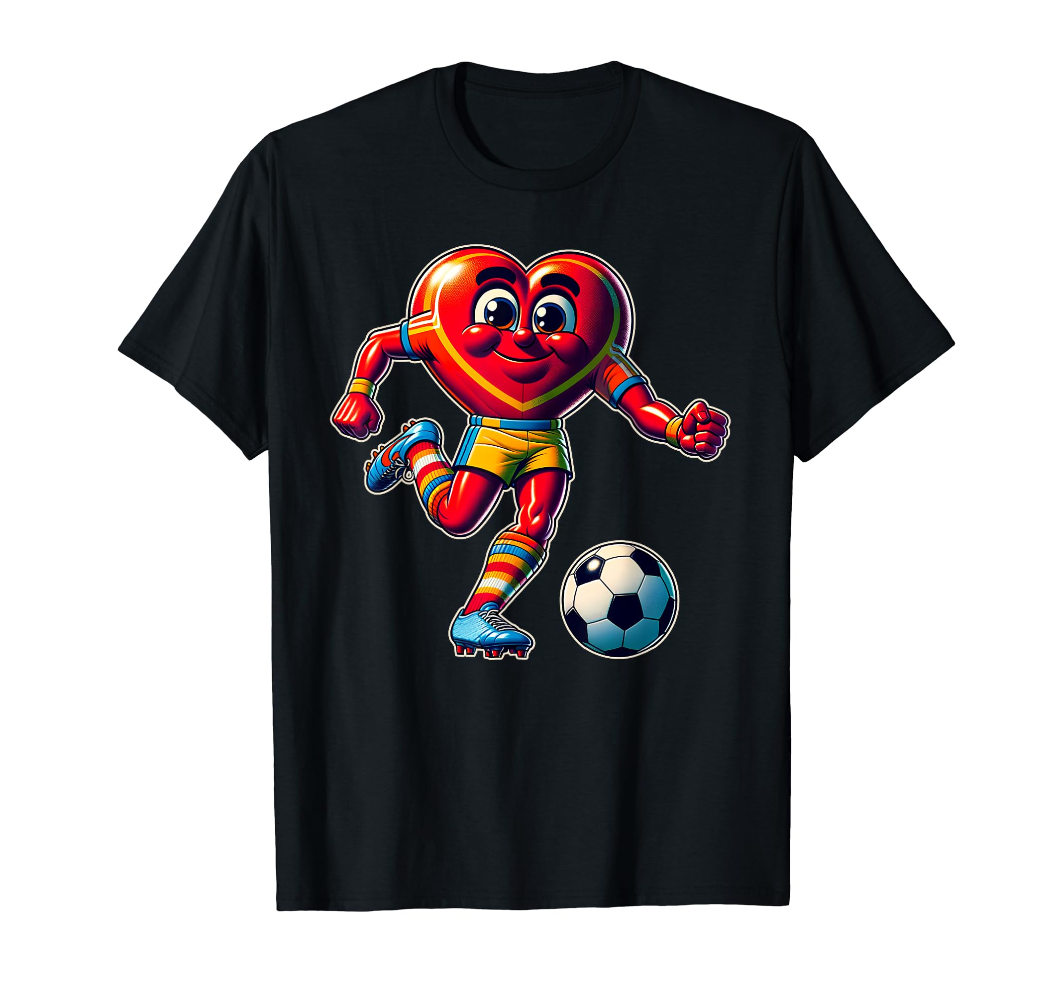 Valentines Day Heart Soccer Player T-Shirt - Streetwear Style Unisex
