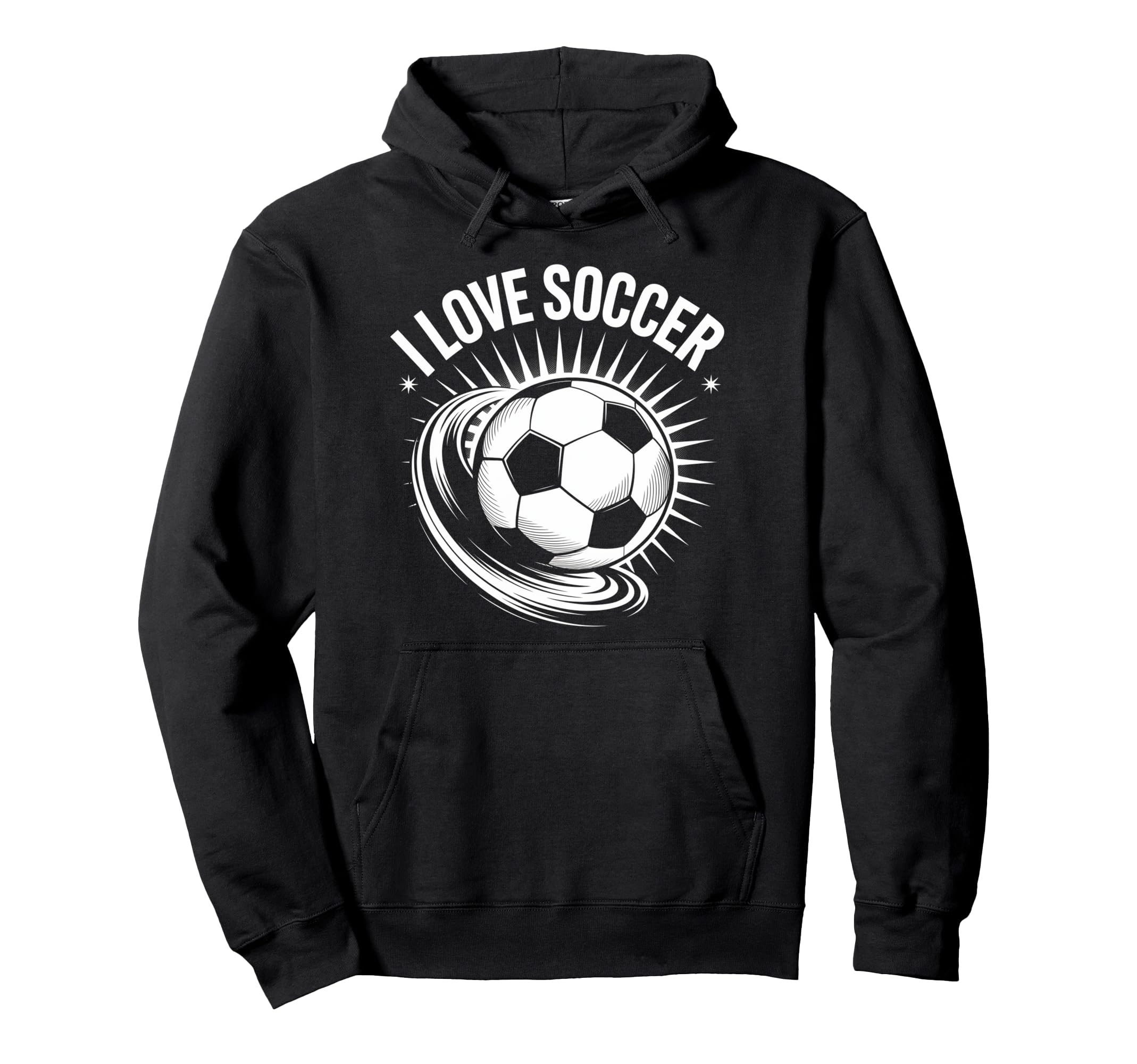 I Love Soccer Ball Passion Action Game Kick Hoodie - Trendy Graphic Unisex
