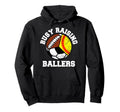 Busy Raising Ballers Funny Softball Hoodie - Fun Novelty Design for Adults