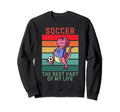 Dinosaur Best Part My Life Soccer Sweatshirt - Minimalist Print Unisex