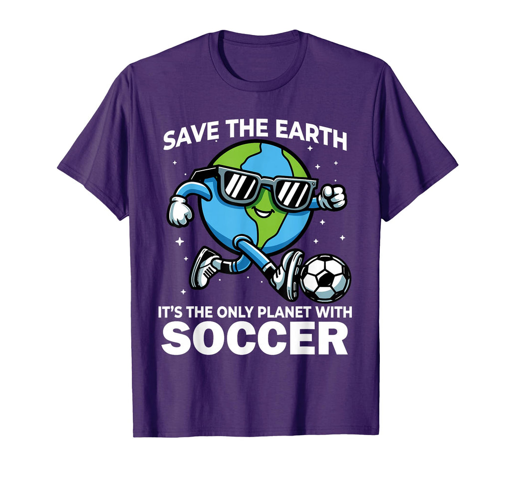 Save Earth Soccer Funny Earth Day T-Shirt - Unique Graphic Unisex