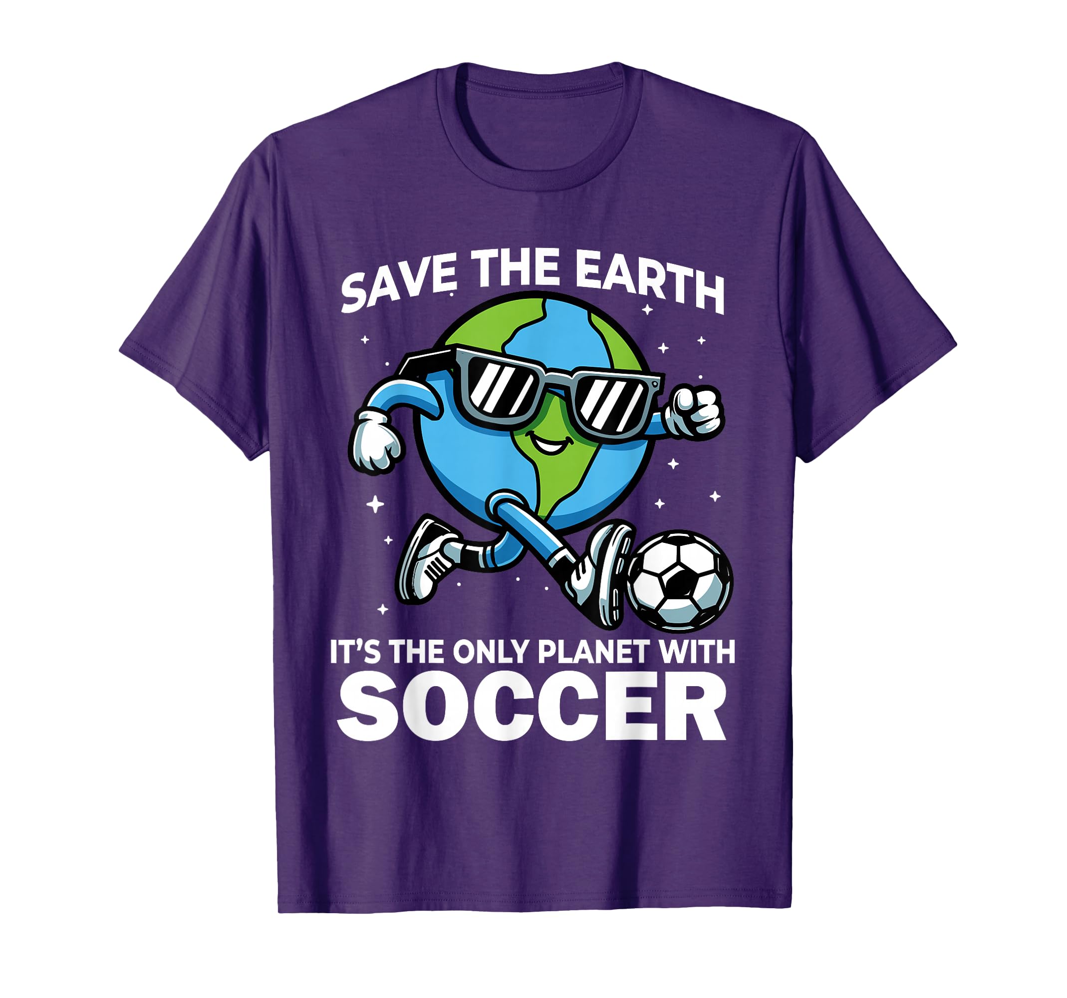 Save Earth Soccer Funny Earth Day T-Shirt - Graphic Print for Adults