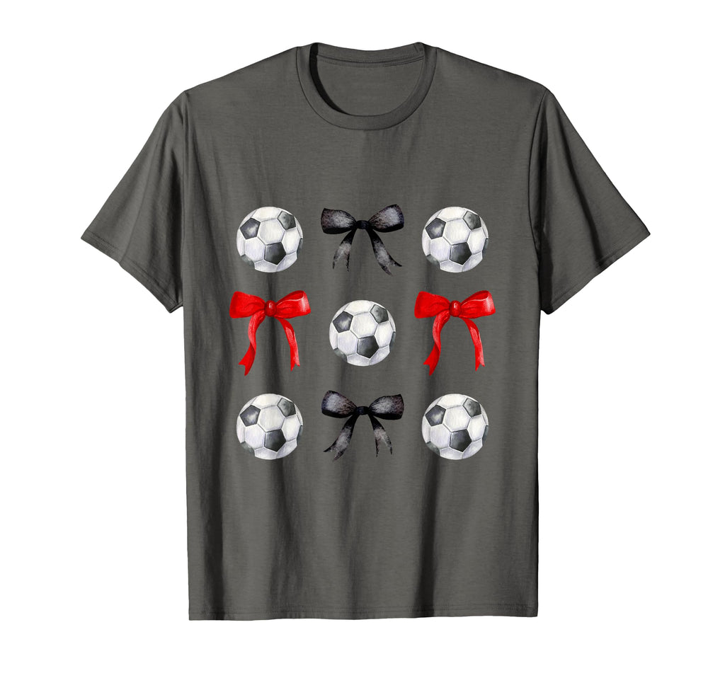 Soccer Balls Bows Womens Soccer Player T-Shirt - Unique Graphic Unisex