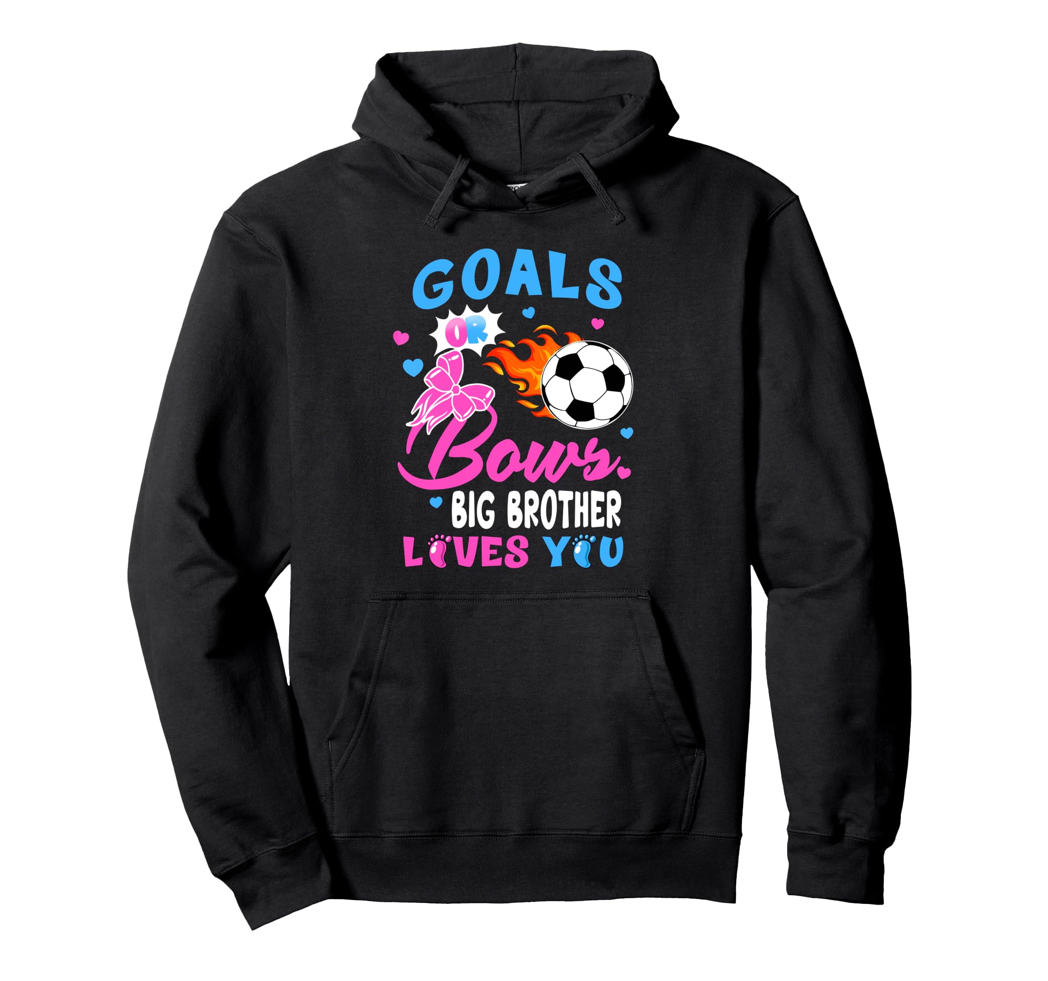 Gender Reveal Goals Or Bows Big Brother Hoodie - Custom Art Print Unisex