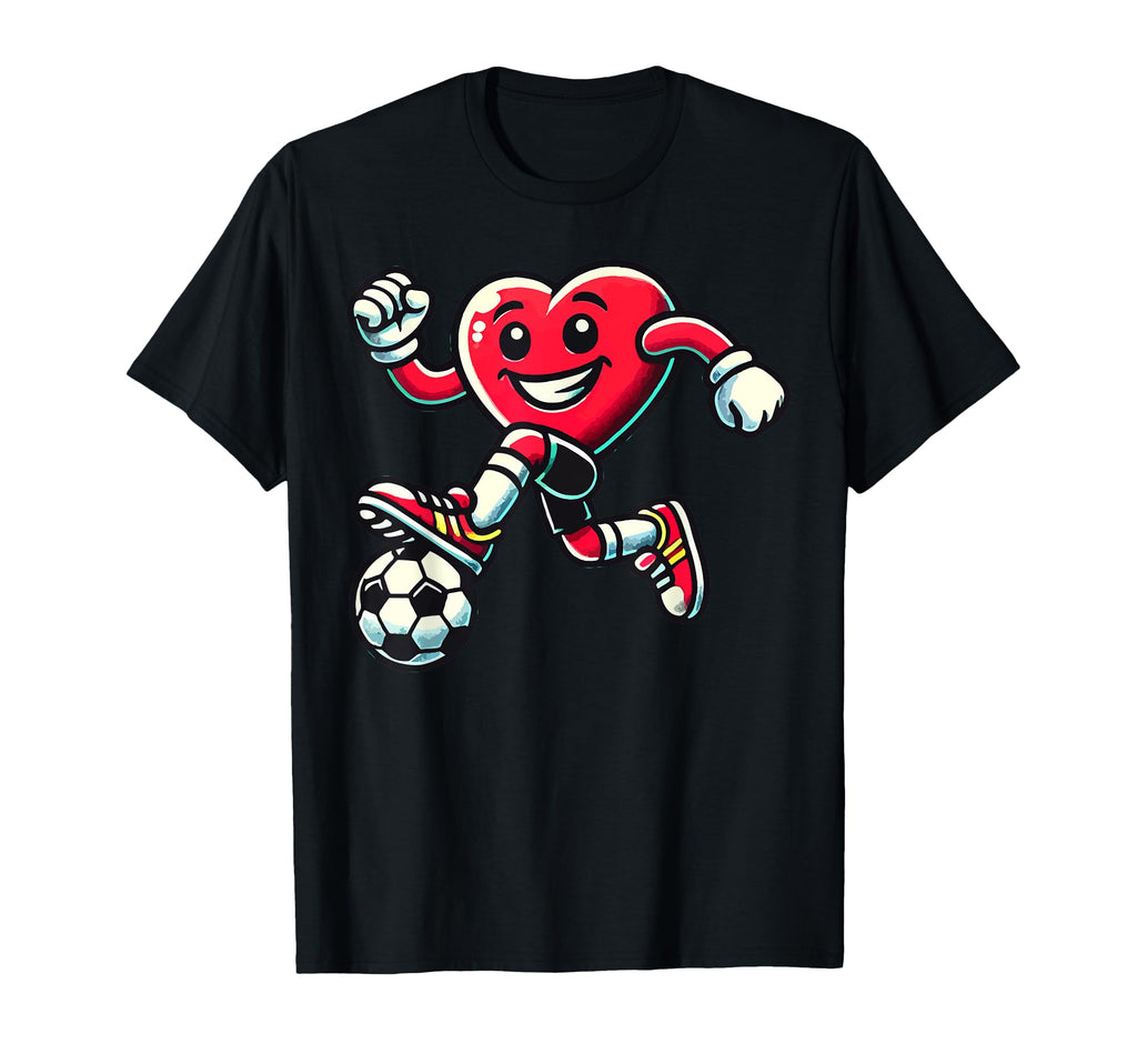 Soccer Heart Soccer Ball Valentines T-Shirt - Minimalist Print Men Women