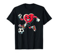 Soccer Heart Soccer Ball Valentines T-Shirt - Minimalist Print Men Women