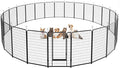 Dog Playpen Outdoor Extra Wide 24 Panels Heavy Duty Dog Fence 50" Height Anti-Rust with Doors Portable for RV Camping Yard, Total 63FT, 316 Sq.ft, Snowy Black