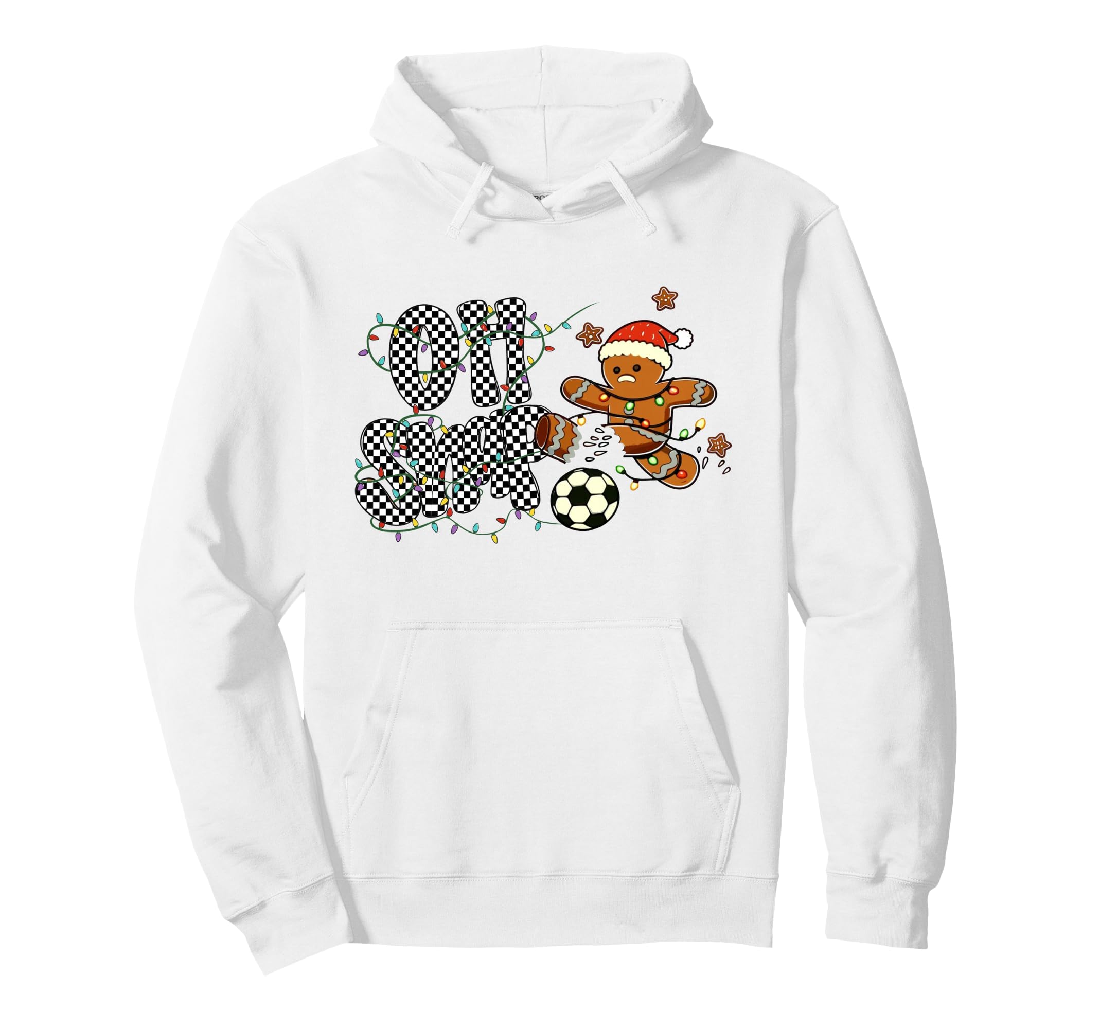 Funny Oh Snap Gingerbread Soccer Checkered Hoodie - Novelty Apparel Unisex