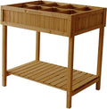 VegTrug 8 Pocket Garden, Wooden Planter with Herb Snips, Natural