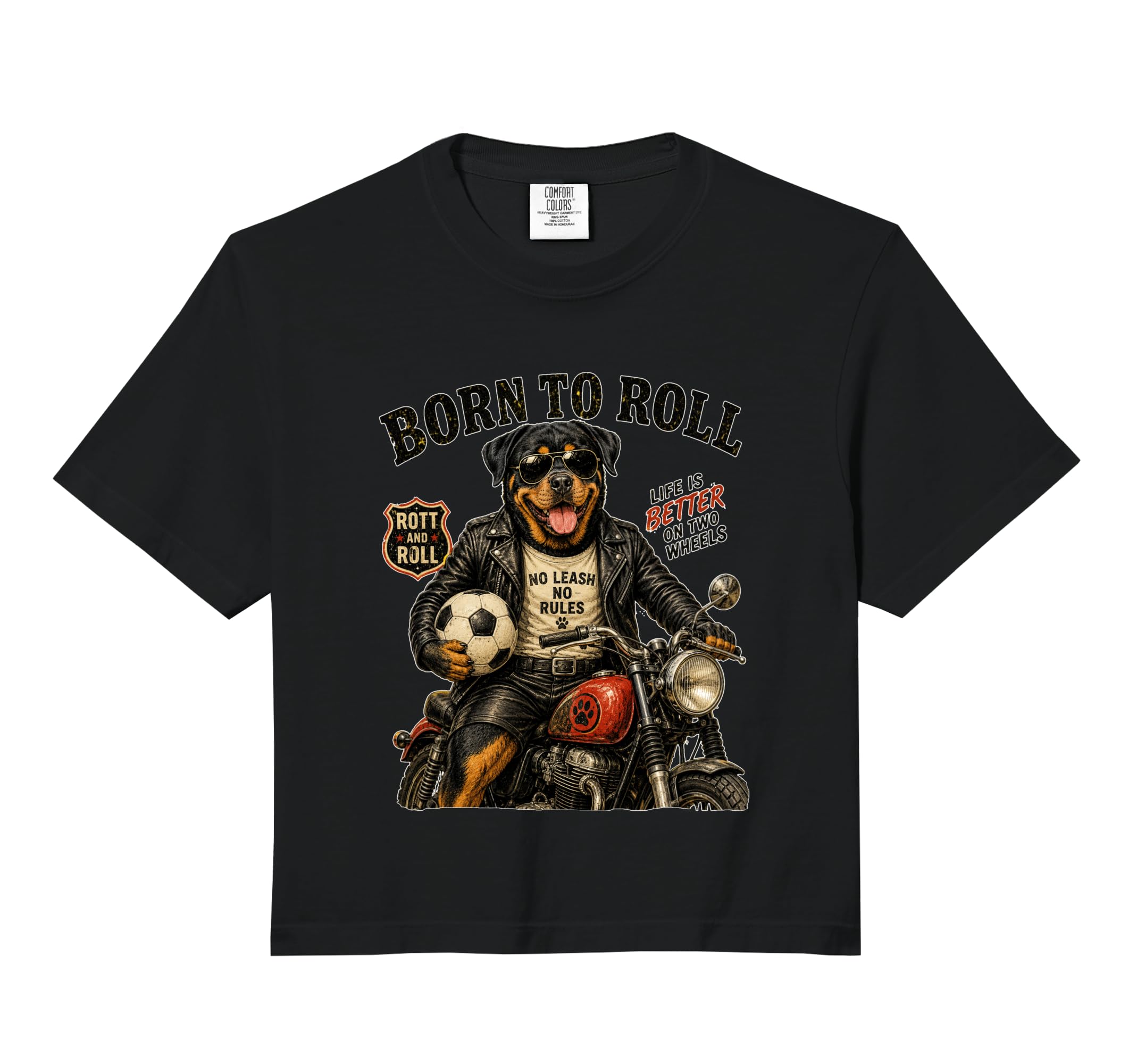 Rottweiler Motorbike Love Footbal Sweatshirt - Custom Art Print Unisex